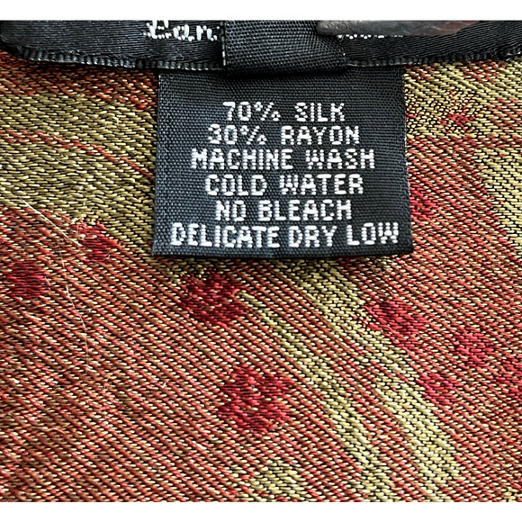 CITRON SANTA MONICA Women's Size Small Black Red Gold Silk Blend Brocade Jacket - Picture 6 of 8